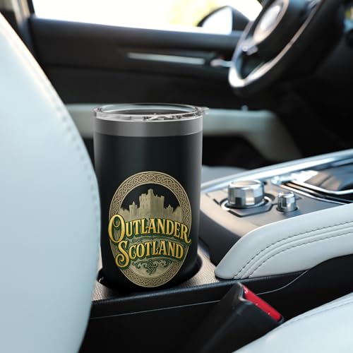 Outlander Scotland Celtic Script Stainless Steel Insulated Tumbler - color: Black