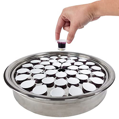 TrueVine Top & Bottom Communion Cups and Wafer Set - Prefilled Cups with Fresh Unleavened Bread & Grape Juice - Carefully Packaged & Easy to Open, Ideal First Communion Favors for Guests (100 Count)