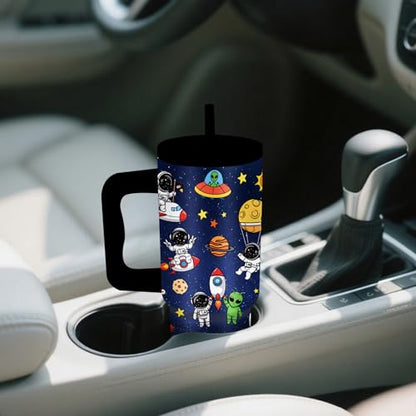 24oz Astronaut Themed Cup with Handle, Space Gifts for Boys - color: Rocket1