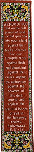 Mighty Man of God, Themed Assortment of 4 Woven Fabric Bible Verse Bookmarks, Silky Soft & Flexible Religious Bookmarkers for Novels Books & Bibles, Woven Design, Memory Verse Gift - color: Mighty Man of God