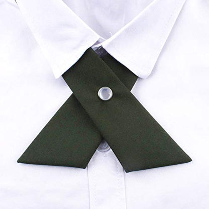 Adjustable Criss Cross Bow Tie School Uniform Pre Tied Bowtie Necktie Women Uniform Tie Cosplay Costume Accessory - color: 01, Green