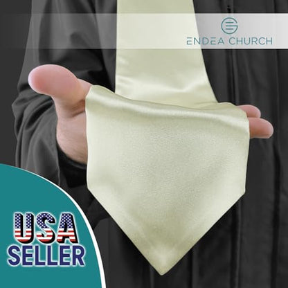 Premium Choir Traditional Stole - Solid Color - Satin - Unisex - color: Cream