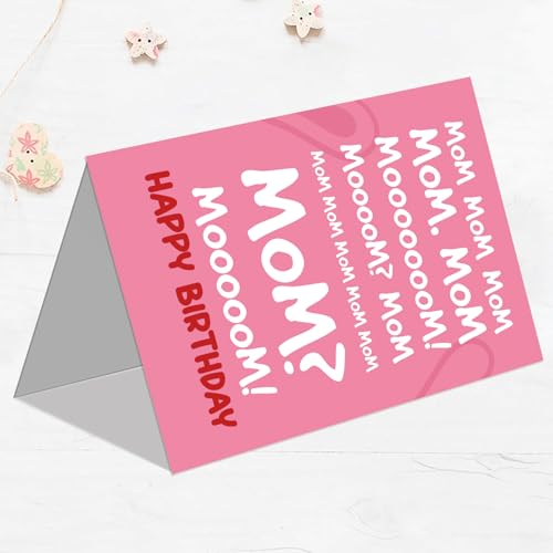 Funny Birthday Card for Mom Mother, Humorous Birthday Card Gift from Son Daughter. - color: #2