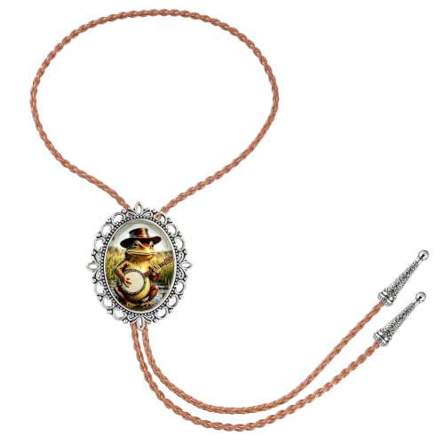 GelConnie Gothic Bolo Tie for Men Women 3D Art Western Cowboy Necktie - color: Frog Silver Bolo Tie