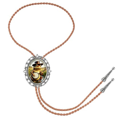 GelConnie Gothic Bolo Tie for Men Women 3D Art Western Cowboy Necktie - color: Frog Silver Bolo Tie