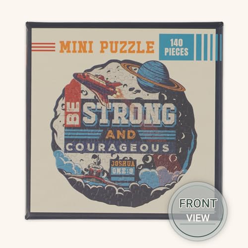 Christian Art Gifts 140 Piece Mini Jigsaw Puzzle: Strong and Courageous - color: Strong & Courageous Outer Space