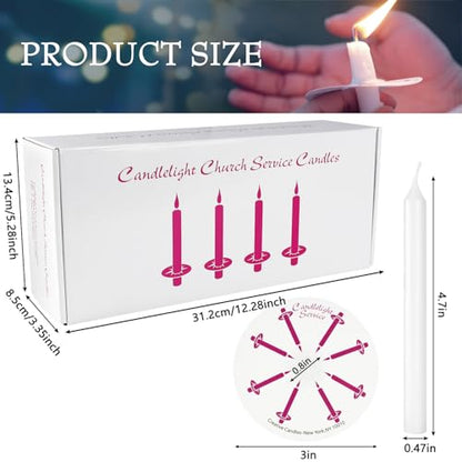200 Pack 4 Inch White Church Taper Candles with Drip Protectors - color: white-4"200pcs