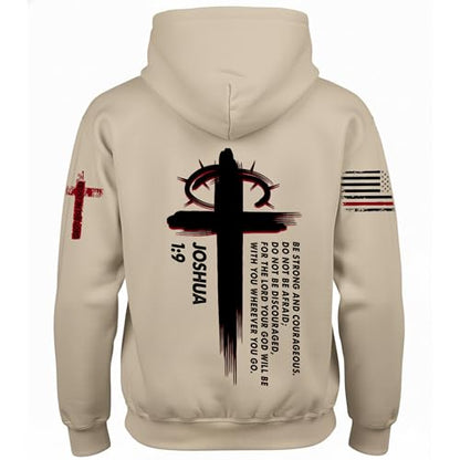 Custom Christian Hoodies for Men Women Faith Cross Jesus Hoodie Bible Religious Gifts Personalized Christmas - color: Sand, size: Large