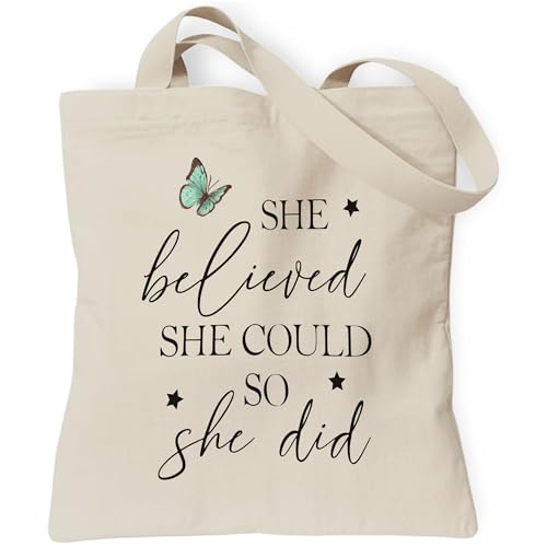 Christian Tote Bag for Women, Church Bible Canvas Bag with Inner Pocket for Churchgoers - color: Brown