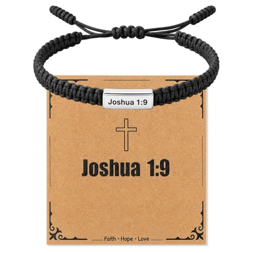 Landical Bible Verses Bracelet Christian Gift Teens Men - style: Joshua 1:9
