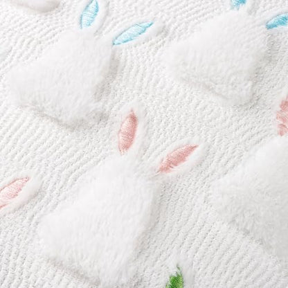 ALFEVA Easter Pillow Covers 20 x 20 Inch Set of 2 Easter Decorations Cute Soft Plush Bunny Throw Pillow, Spring Farmhouse Decorations for Home Sofa Couch Living Room Bedroom - size: 20" x 20" (Pack of 2)