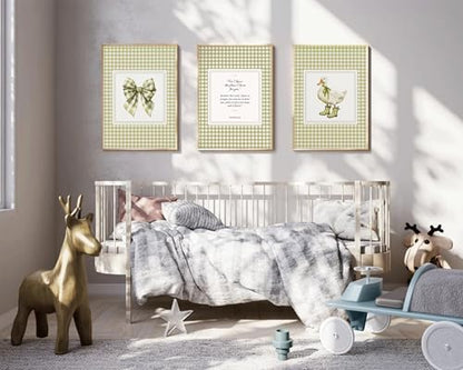 FKRYTYB Sage Green Bow Duck Themed Childrens Room Wall Art Unframed12x16in - color: Duck, size: 16L"X12W"Poster