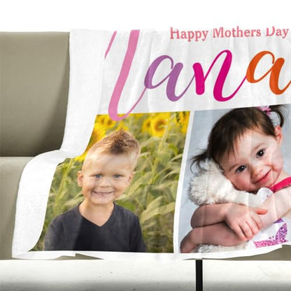 inkArts Custom Blanket with Photo, Personalized Blanket, Customized Photo Blankets, Customizable Picture Blankets, Personalized Photo Gifts for Kid Baby Girl Boy Pet - color: 4 Photos