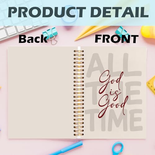 Yhtrg God Is Good Christian Spiral Hardcover Notebook, Beige and Burgundy Inspirational Writing Journal, Neutral Minimalist Religious Faith Prayer Notebook for Bible Study Daily Journaling, 5.5x8.3 - color: Burgundy
