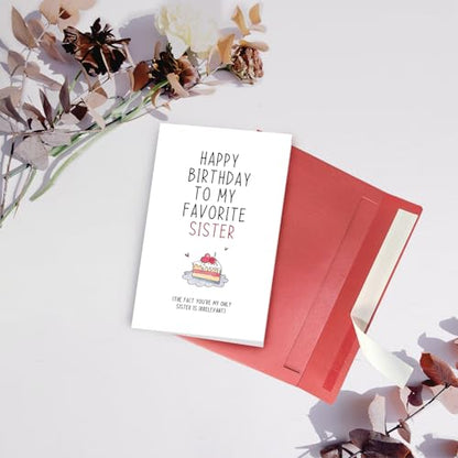 Funny Birthday Card for Sister, Sister Birthday Card, Sibling Birthday Card, Happy Birthday To My Favorite Sister Card - color: #95
