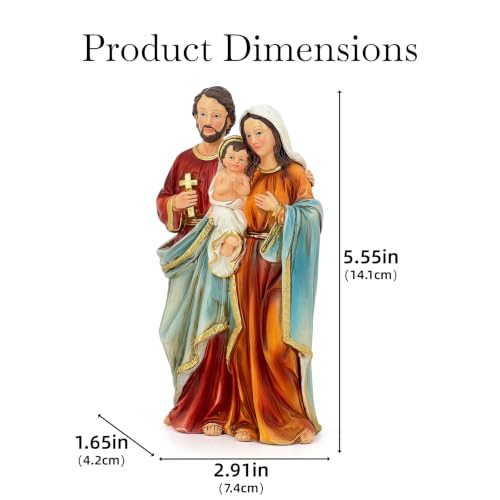Resin Holy Family Figurine Indoor Christmas Religious Tabletop Home Decor - color: Baby-red-1