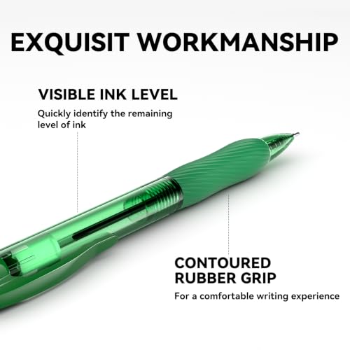 50 Pack Green Ink Ballpoint Pen with Soft Grip, Bulk Pens 1.0mm - color: Green