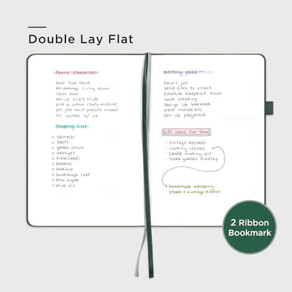 &And Per Se Dotted Journal Notebook, A5 Hardcover Aesthetic Dotted Notebook – 160 Pages 100gsm Thick Dot Grid Paper, 3 Sticker Sheets – Gift-Ready Journaling Kit for Women (Dark Green) - color: o.Dark Green with Pattern, style: Dotted with Pattern
