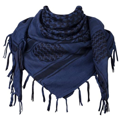 Aonal Military Shemagh Tactical Desert Scarf, Keffiyeh Scarf for Men - color: Blue