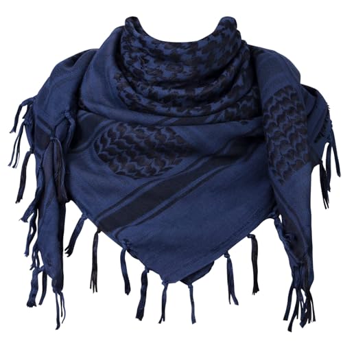 Aonal Military Shemagh Tactical Desert Scarf, Keffiyeh Scarf for Men - color: Blue