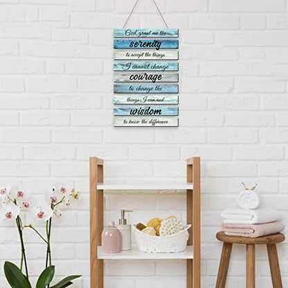 Blulu Serenity Prayer Wood Hanging Wall Sign Religious Home, Prayer