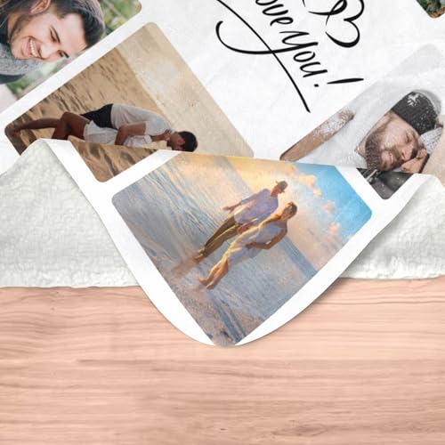inkArts Personalized Blanket with Photo, Custom Photo Blanket, Customized Picture Blankets, Customizable Blankets, Personalized Anniversary Couple Gifts for Women Men Her Him Girlfriend Boyfriend - color: Photos 11