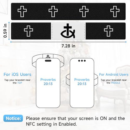 Bible Verse Bracelet, Wearable Scripture Bracelets - color: 2pcs Black