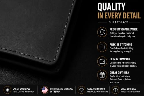 LaserGram Personalized Wallet, Christian Cross (Black/Gold) - color: Black with Gold