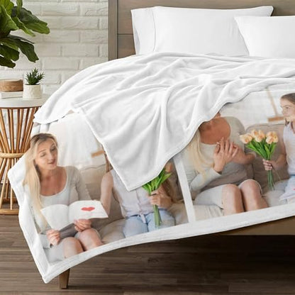 inkArts Custom Blankets with Photo, Personalized Mom Blankets, Customized Photo Blanket, Custom Picture Blanket, Personalized Birthday Gifts for Mom Baby Kid Family - color: 6 Photos