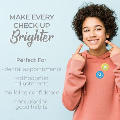 Dental 500 Reward Stickers / 1.5" Orthodontist 8 Tooth Designs Label Roll - color: Dental