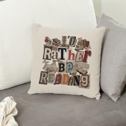 QIYUHOY Retro Patchwork Book Lover Throw Pillow Covers, 18x18 Inch - color: 001-motivational