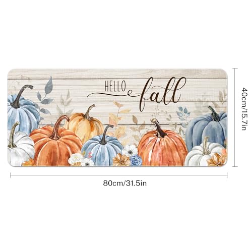 Britimes Large Mouse Pad, Mouse Pad, 31.5 x 15.7 Inch, Pumpkin Blue Orange - color: Fall Pumpkin