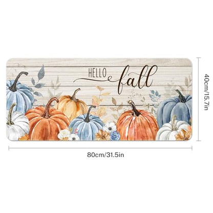 Britimes Large Mouse Pad, Mouse Pad, 31.5 x 15.7 Inch, Pumpkin Blue Orange - color: Fall Pumpkin
