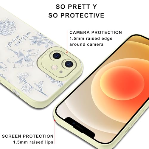 2 Pack Christian Jesus Bible Verses Flower Phone Case for iPhone 12 Case Floral Pattern Shockproof Soft Protective for Women Men Phone Cover Funda for iPhone 12 6.1 Inch - color: Aesthetics, size: for iPhone 12