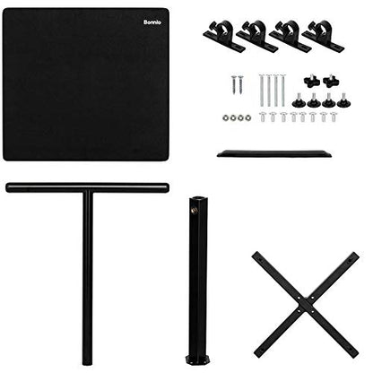 Bonnlo Classic Lectern Podium Stand, Height Adjustable Mobile Podium, Multi-Purpose Tabletop for Speech, Lecture, Church, Reading or Laptop Desk with Edge Stopper, Black - color: Black