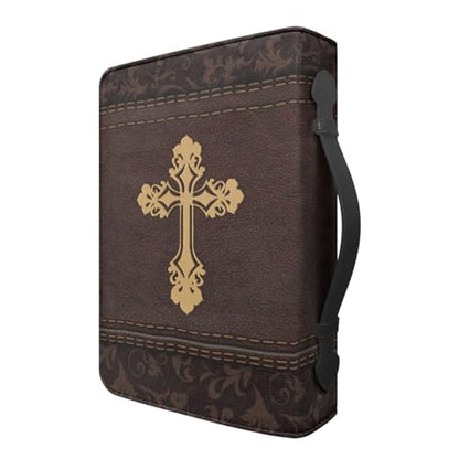 Bible Cover Case for Women Men Large Size Bible Holder with Bookmark Bible Carrying Case ladies Bible Bag,Size M-2XL - color: Brown Flower Print, size: X-Large