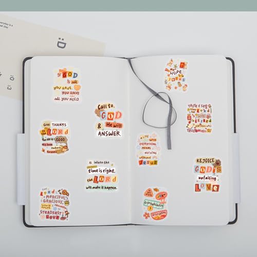 50 Pcs Christian Bible Verse Stickers, Inspirational Faith Quote PET Stickers, Waterproof Clear Vinyl Stickers for Journals, Planners, Scrapbooking, Religious Gifts (Christian Bible) - color: Christian Bible