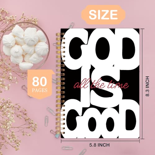 God Is Good Notebooks Christian School Supplies, Black Office Supplies for Desk Women, Prayer Journal for Woman, Bible Journaling Notebooks for Office School, 5.5x8.3 Inch - color: Black God is Good