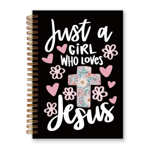 foedor Black Christian Bible Verse Spiral Notebook Journal, 5.5×8.3 Inch - style: jesus black