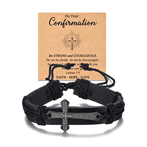 Cross Bracelets First Communion Gifts, Confirmation Gifts, Christening Gifts, Baptism Gifts for Teenage Boys - style: Confirmation_Cross-2
