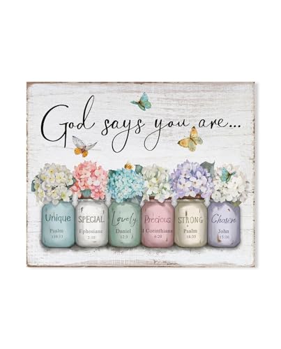 Inspirational Bible Verse Wall Art: God Says You Are Wall 12" x 15" - color: God Says You Are, size: 15"L x 12"W