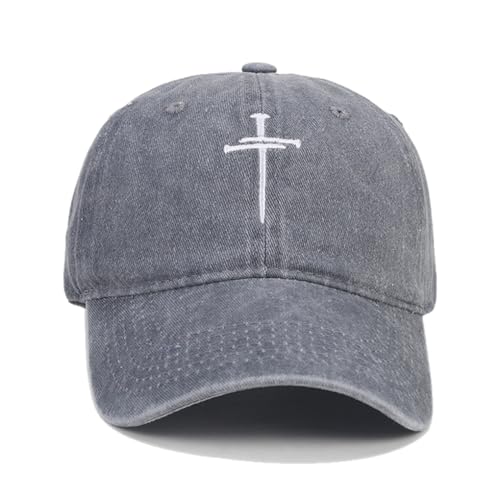 Quanhaigou Baseball Cap Dad Hat Adjustable Fashion Hats for Men Women Polo Trucker Unisex Style Headwear - color: Cross Nails Grey