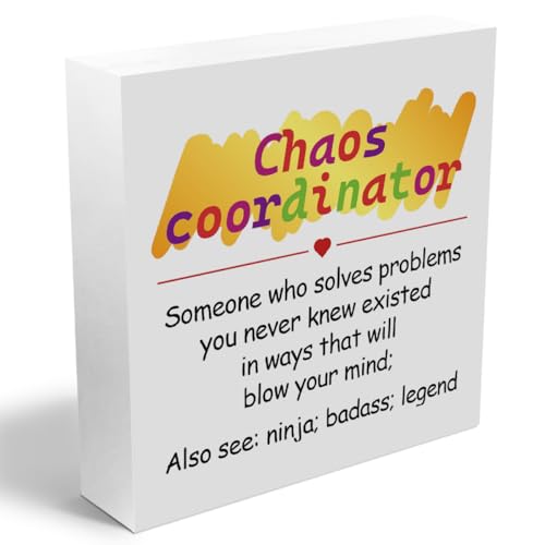Chaos Coordinator Gifts Wooden Box Sign Wall Decor Wooden Plaque Sign - color: Chaos Coordinator Gifts