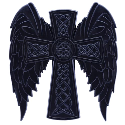 Guardian Angel Visor Clip - Guardian Angel Visor Clips for Cars,Stainless Steel Wings Cross Sunshade Clip Driver Gift - style: Celtic Wings - Black