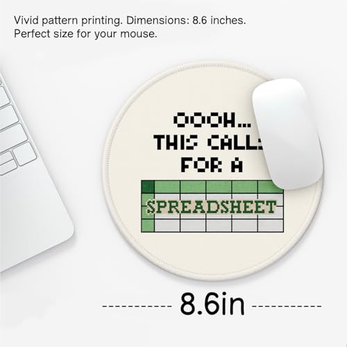 Funny Spreadsheet Office Round Mouse Pad for Desk Work, Work Besties Boss Gifts for Women, Cute Office Supplies for Women Desk, Computer Accessories for Laptop 8.7x8.7 Inch - color: Spreadsheet Call