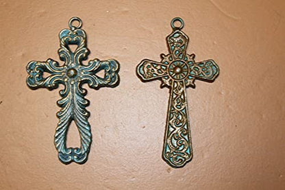 Old-World Mission Style Cast Iron Wall Crosses Gift Set - Corpus Christy Collection 6 Crosses