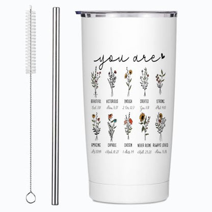 Christian Gifts for Women Faith Stainless Steel Tumbler 20oz - color: Multi 1378
