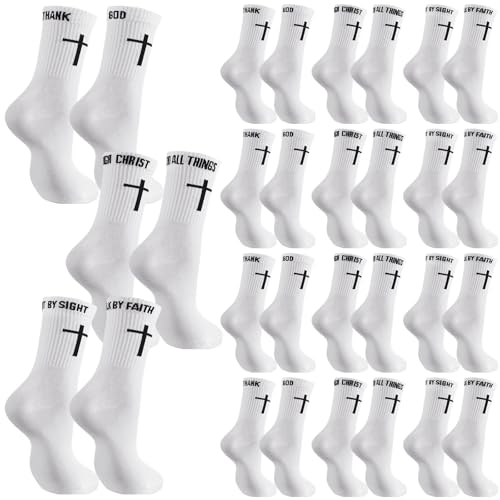 Chicingyou Christian Cross Socks for Men Youth, Us Size 6-12 - color: White