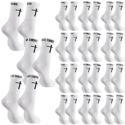 Chicingyou Christian Cross Socks for Men Youth, Us Size 6-12 - color: White