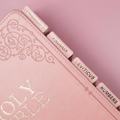 UPAFEXXI-Leather Bible Tabs for Women and Men, Gold Foil Lettering(Pink) - color: Pink